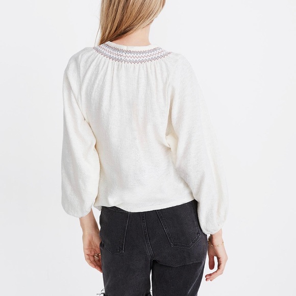 MADEWELL| Superlight Jacquard Embroidered Smocked - Picture 4 of 11